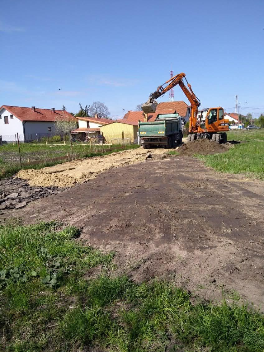 Prace ziemne koparką w województwie mazowieckim